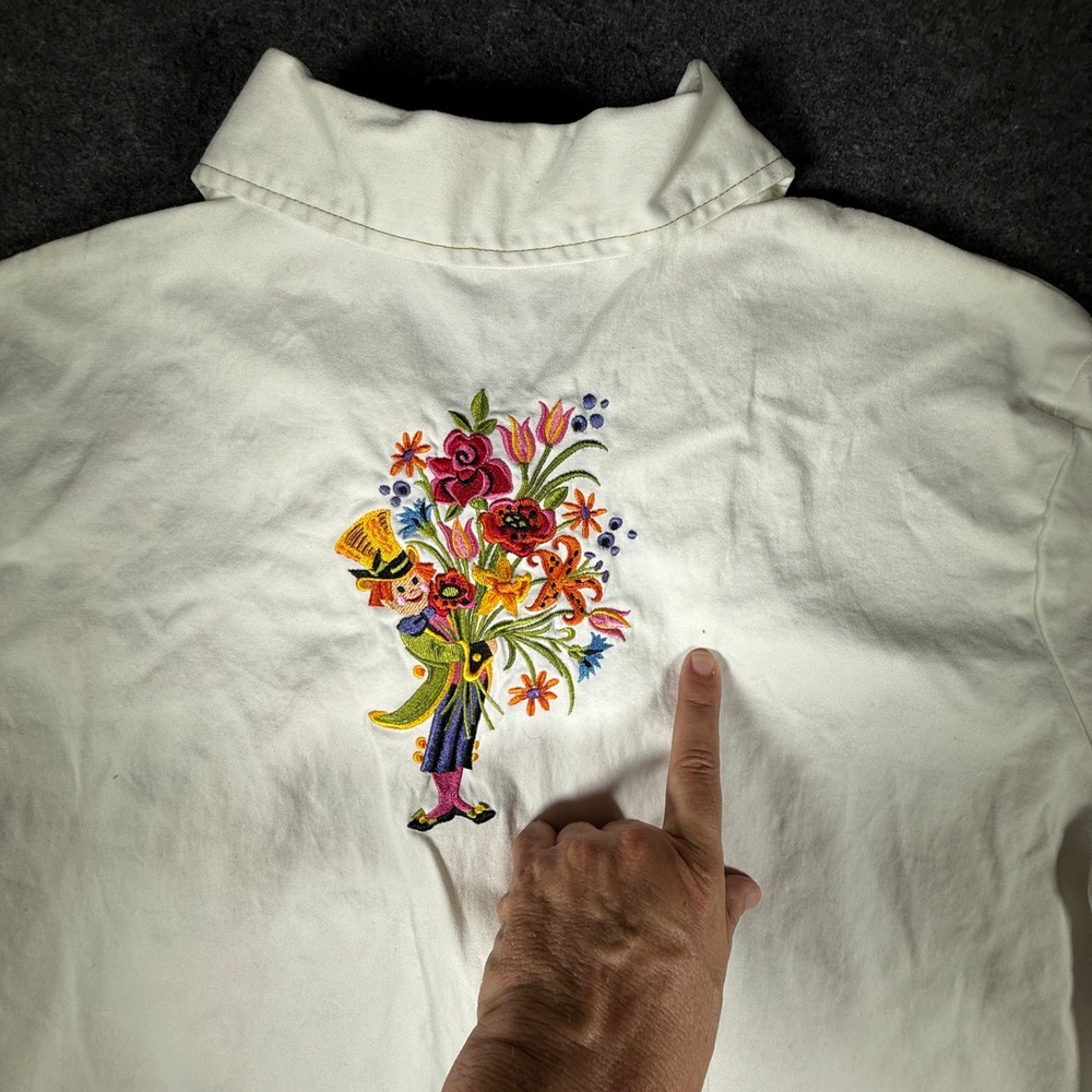 Bob Mackie Wearable Art Parade of the Flowers Fairy Embroidered Zip Jacket 3X - Picture 2 of 13